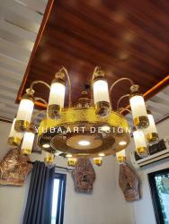Lampu Gantung Masjid Kuningan Custom: Chandelier Emas Megah untuk Kubah dan Ruang Utama