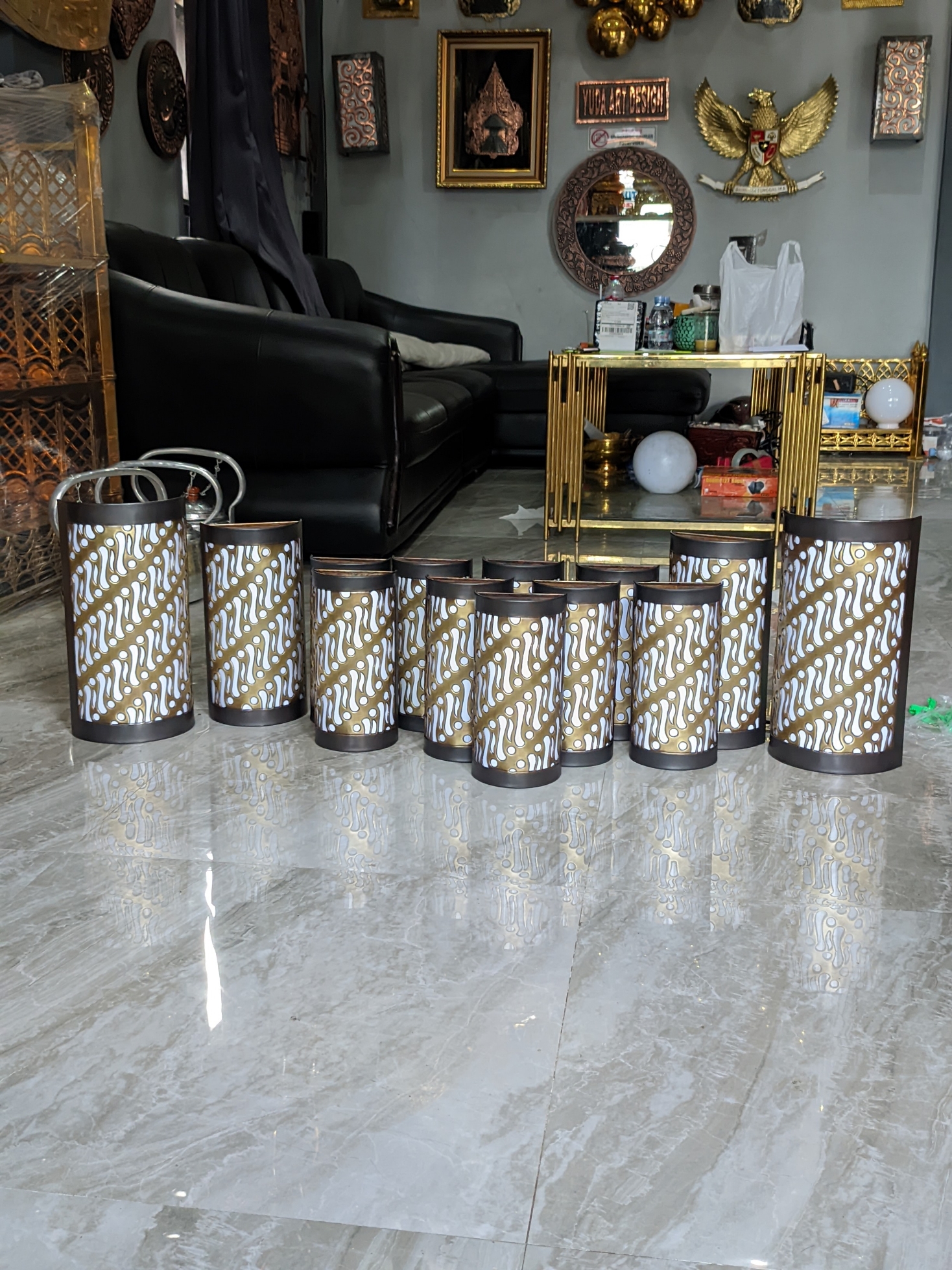 Lampu Dinding Kuningan Model Batik Bekasi